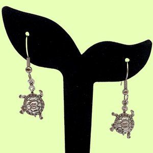 Vintage 925 Sterling Silver Turtle Earrings